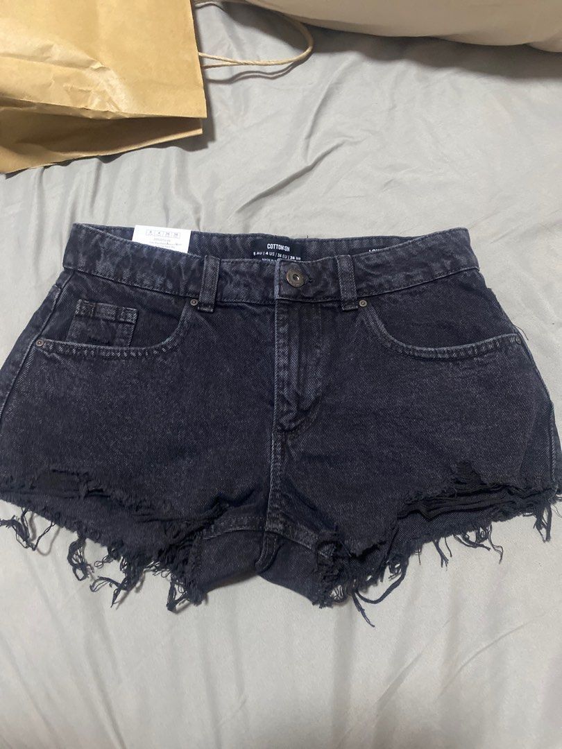 Black Denim Shorts Women s Fashion Bottoms Shorts on Carousell