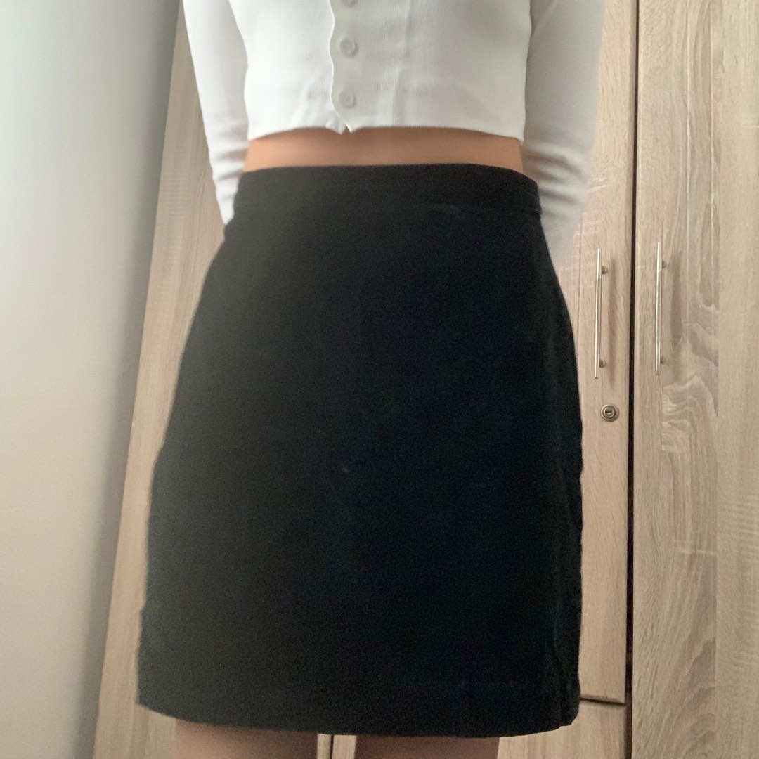 Black Velvet Skirt Women s Fashion Bottoms Skirts on Carousell