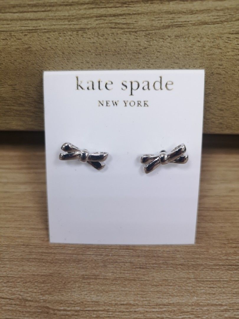 Kate spade silver bow earrings outlet