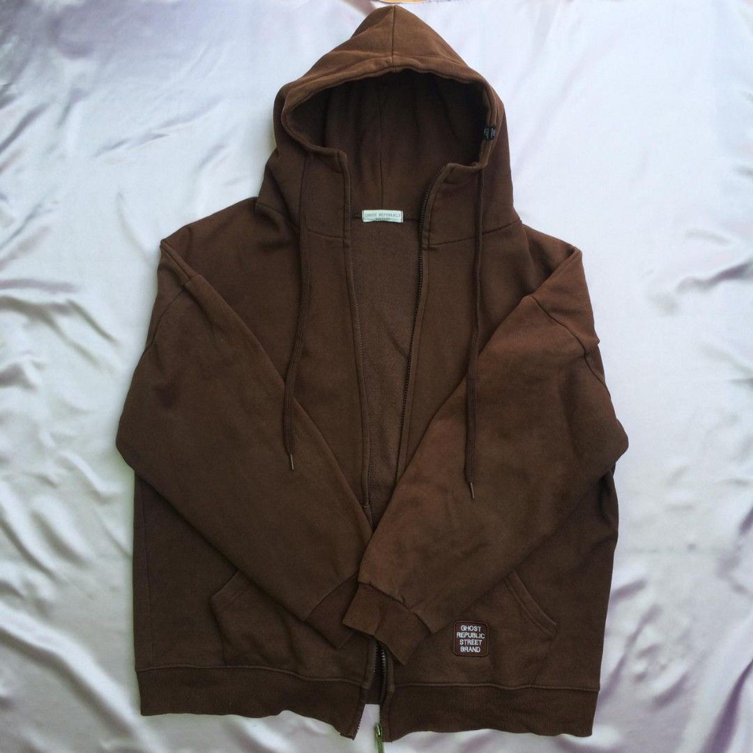 Brandy Melville dupe brownie zipper hoodie from ghost writer korea oversize Fesyen Wanita Pakaian Wanita Baju Luaran di Carousell