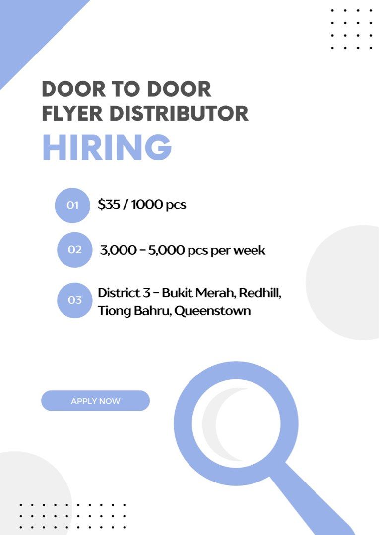 Bukit Merah/Queenstown DoortoDoor Flyer Distributor, Bulletin Board