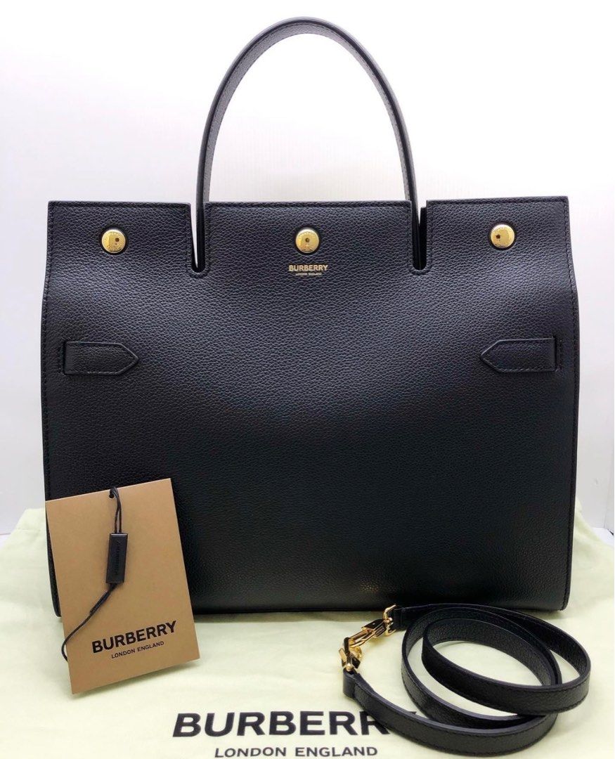 70 off Burberry Medium Leather Title Tote Bag