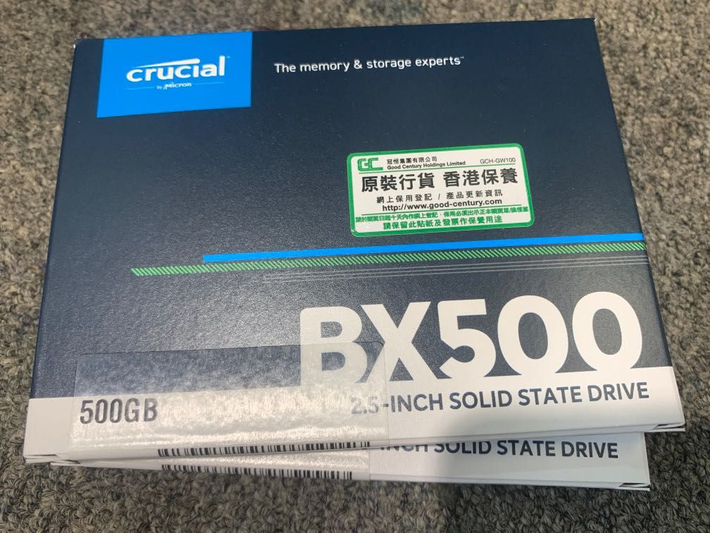 Crucial BX500 3D NAND SATA 2.5-inch SSD 固態硬碟500G 1TB 2TB, 電子