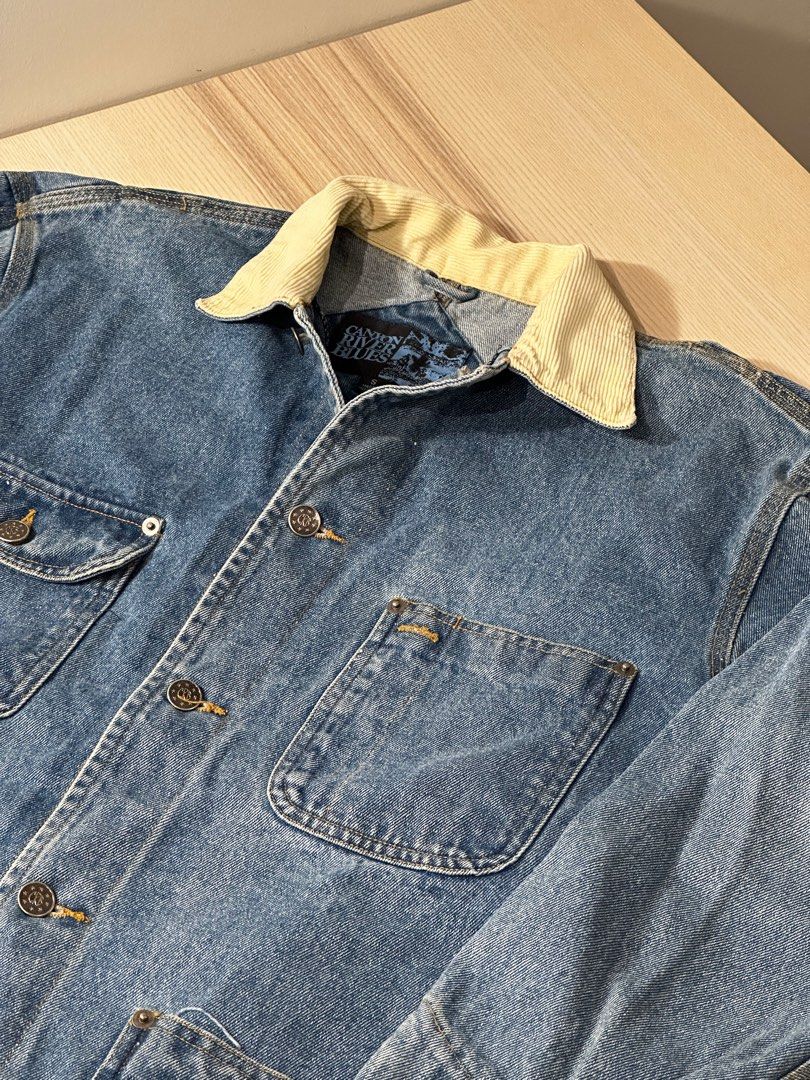 CANYON RIVER BLUES Vintage Cord Collar Denim Jacket Men s Fashion