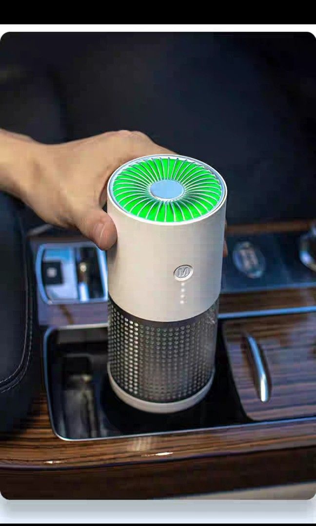 Car Air Purifier Smart Portable HEPA Filter Negative Ion Sterilization Black color