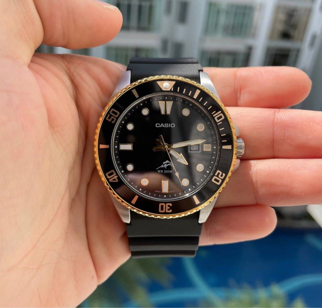 Casio Duro Marlin MDV 106G 1AVCF Watch Gold Men s Fashion