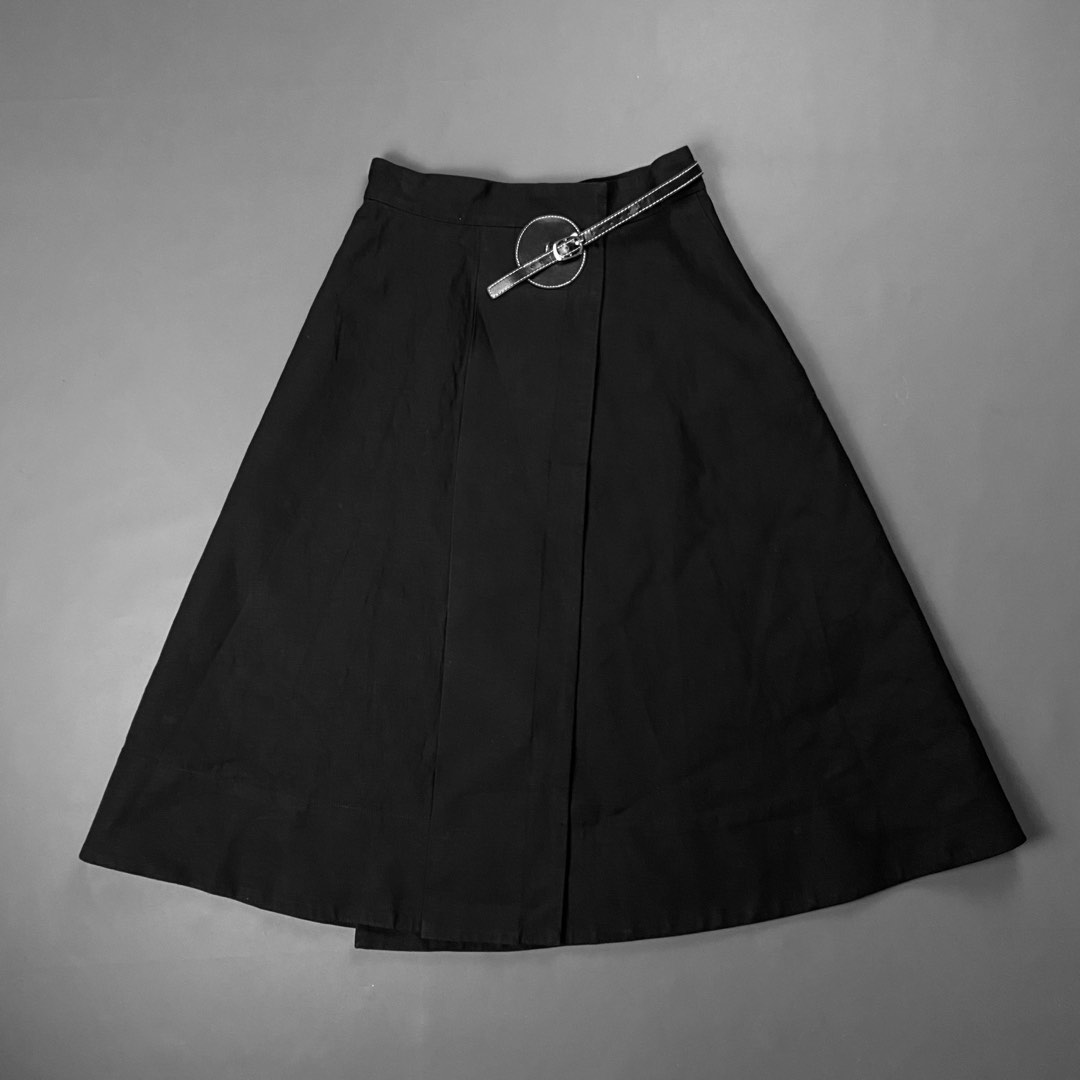 CELINAS TAFETTA  A-LINE SKIRT-MIDI BLACK main image 1