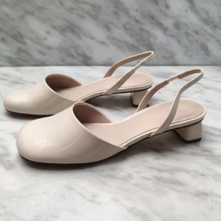 Charles & Keith retro low heel in Nude
