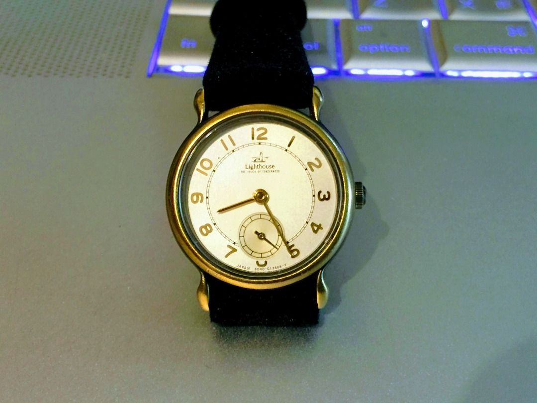 Citizen Lighthouse 高級晚宴錶精品錶古銅色錶框復古小秒針良品, 名牌
