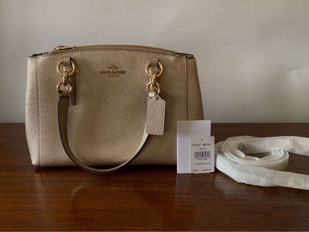 Coach purse on sale gold metallic