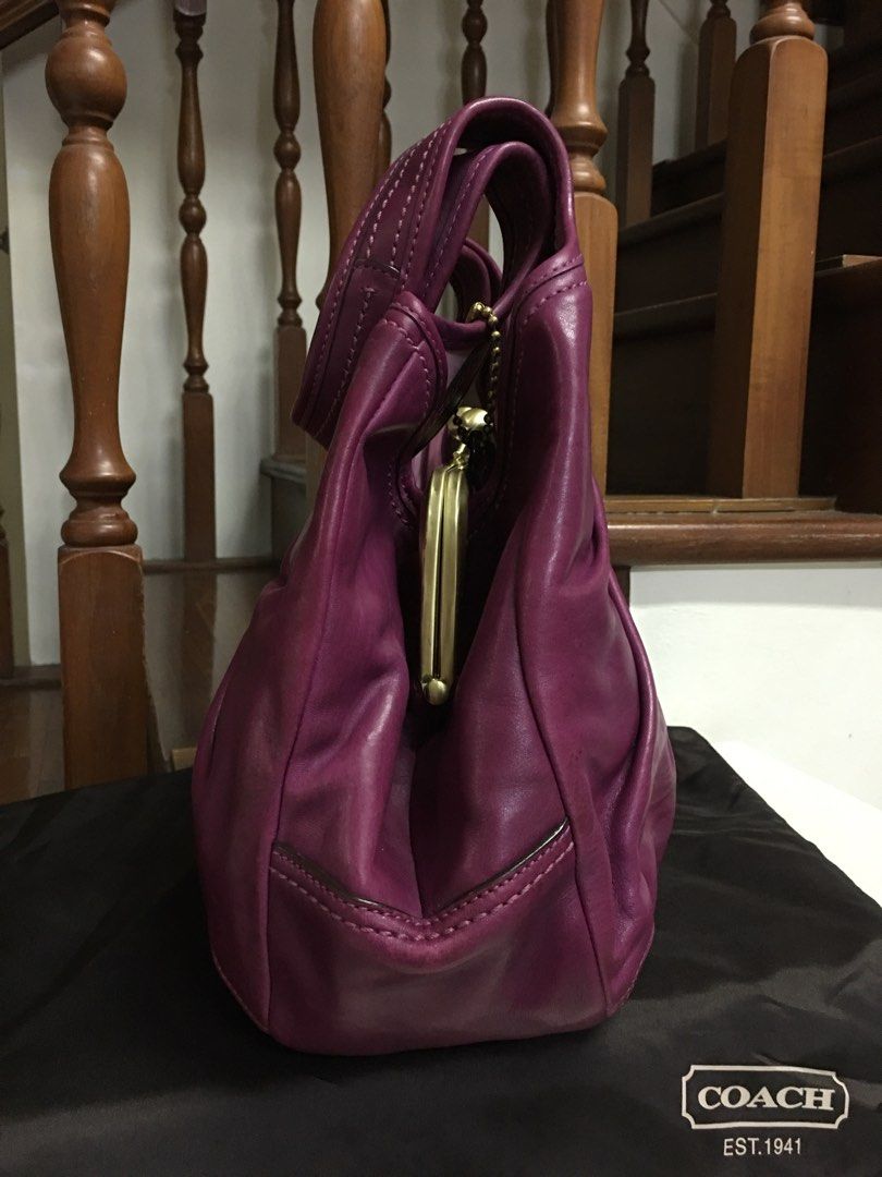 Purple leather new arrivals coach purse