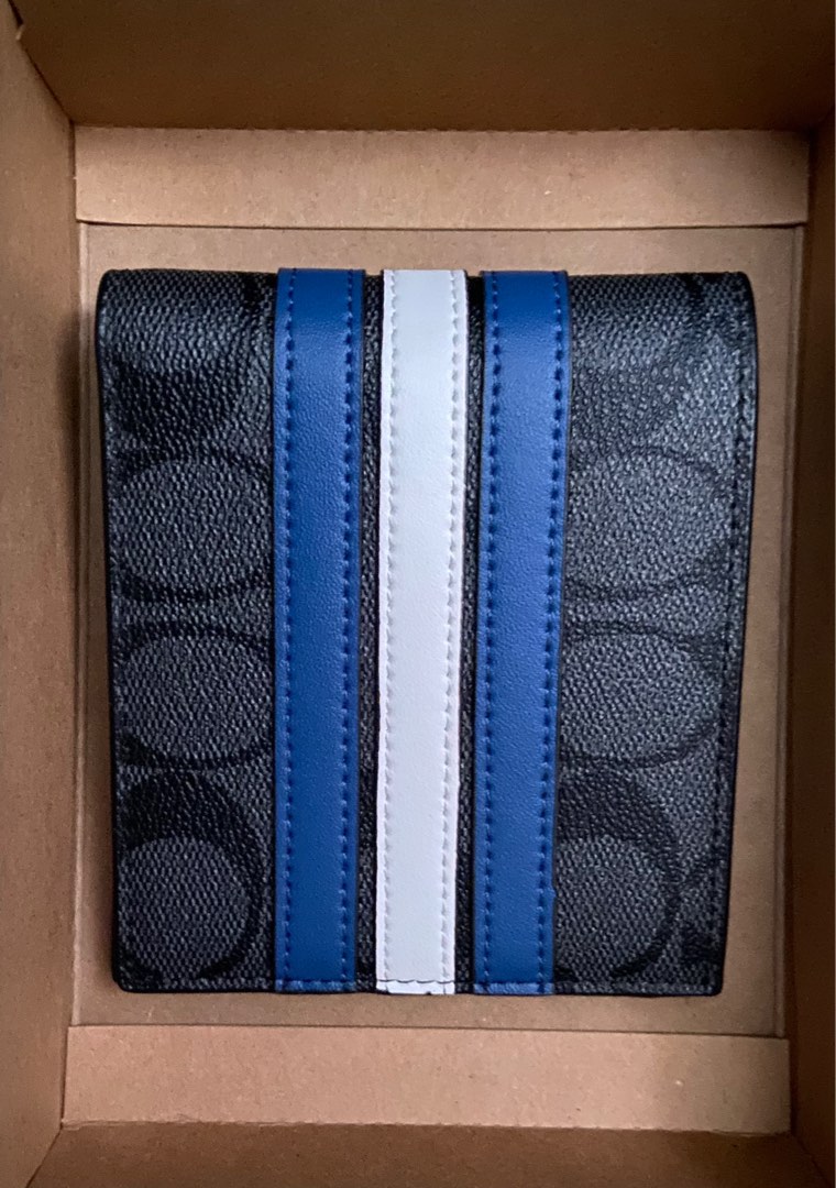 Coach blue stripe wallet 2025