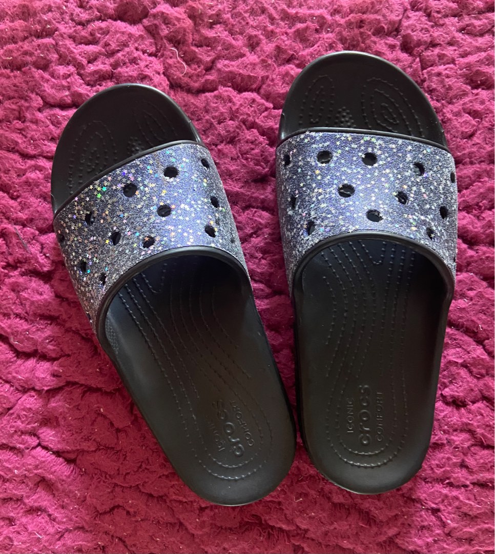 Iridescent croc hotsell slides