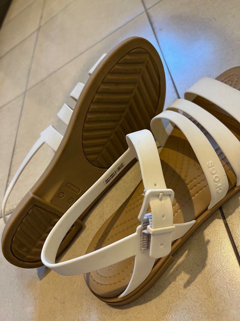 white crocs sandals women's