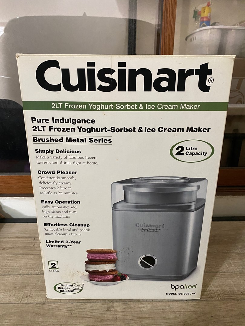 Cuisinart 2LT Frozen Yoghurt Sorbet Ice Cream Maker on Carousell