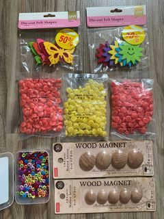 Die-cut Felt Shapes, Buttons, Alphabet Beads & Wood Magnets
