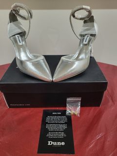 Dune Silver Strappy Heels