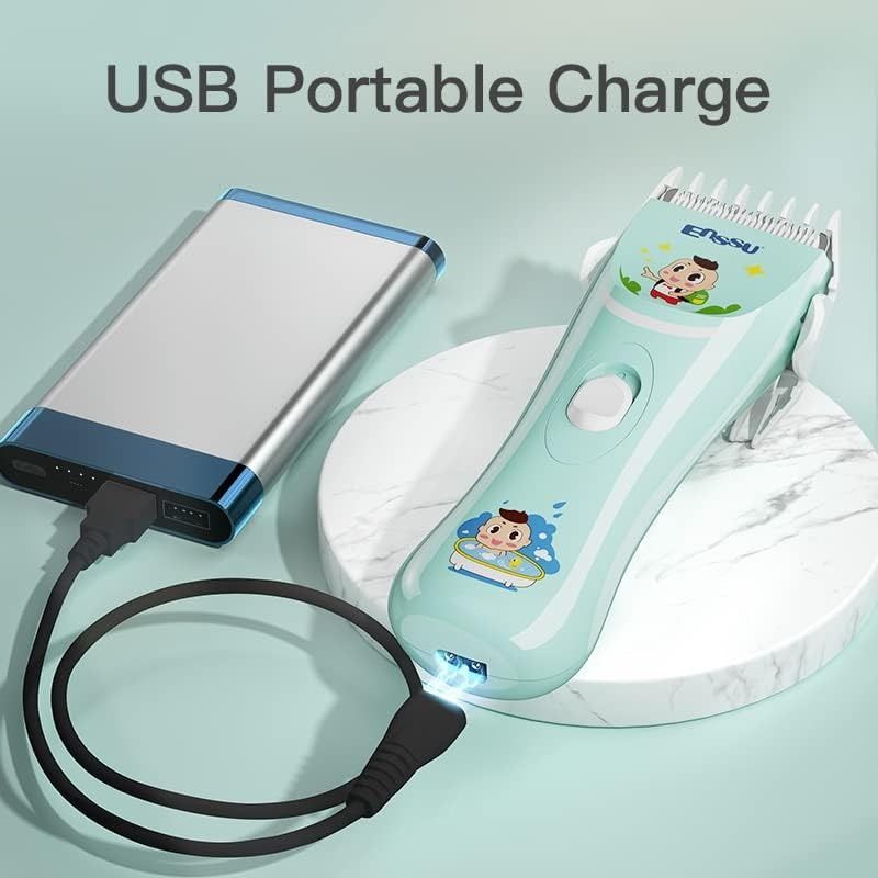 ENSSU Baby Hair Clippers, Quiet Hair Clipper for Kids Children with Sensory Sensitivity, Professional Baby Hair Cutting Kits Cordless Hair Trimmer for