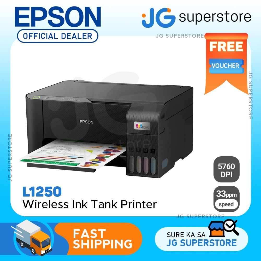 Epson EcoTank L1250 A4 Wi-Fi Ink Tank Borderless Colored Printer with ...