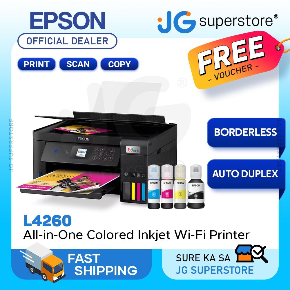 Epson EcoTank L4620 A4 Duplex AllinOne Refillable Ink Tank Borderless Colored Inkjet Printer