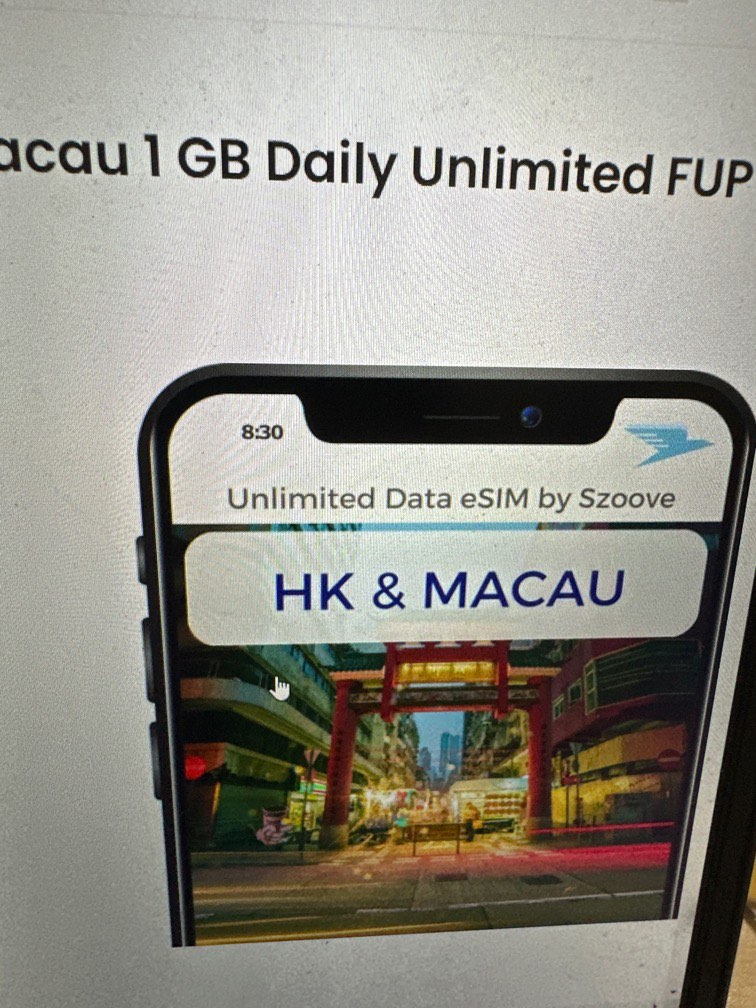 eSIM Hong Kong & Macau 1GB daily unlimited FUP, Mobile Phones & Gadgets