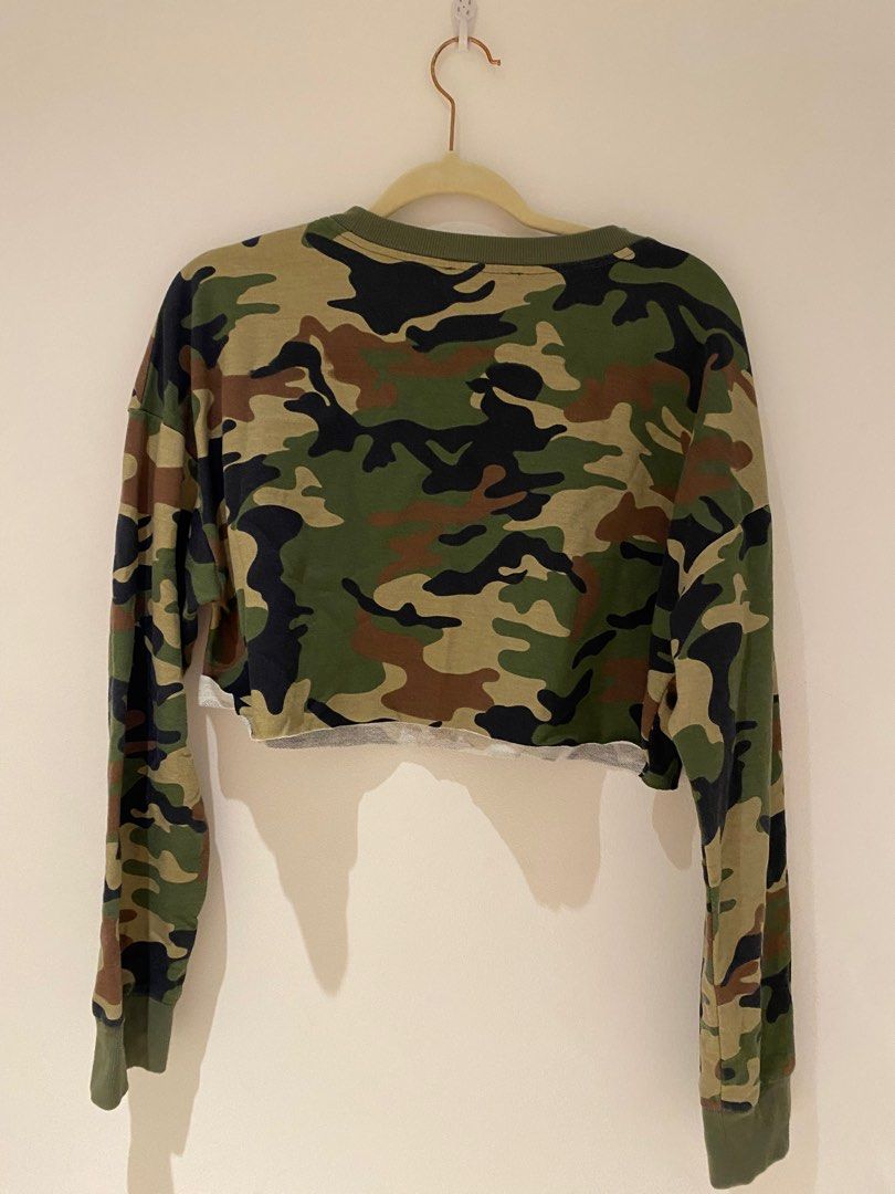 Camo crop sales sweater