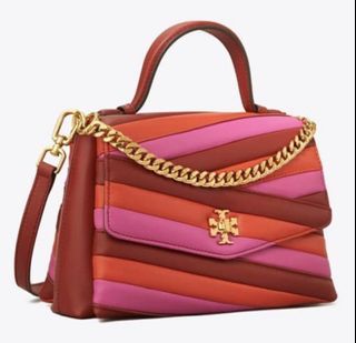 Tory Burch Kira Chevron Small Convertible Shoulder Bag Tempranillo Style  90452