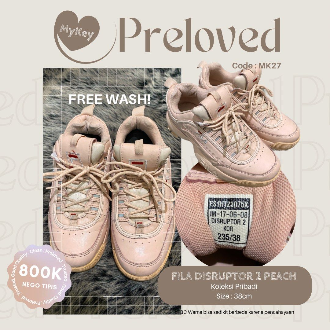 Fila disruptor 2 peach women Sepatu Wanita Sneakers Fesyen Wanita