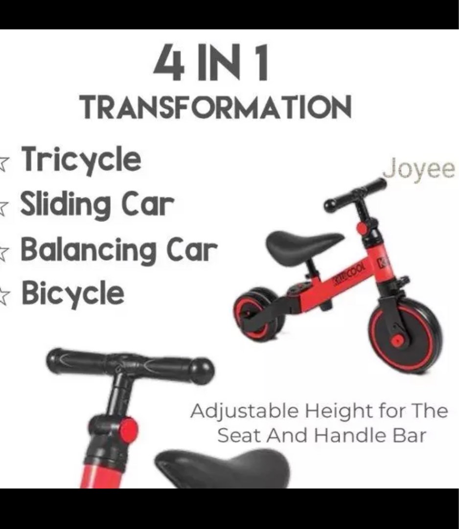 Foldable 4 in 1 Trike and Balance Bike, Babies & Kids, Going Out, Other