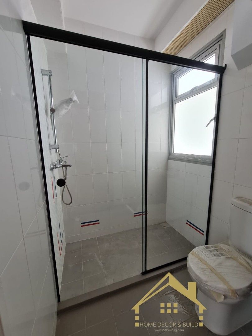 👍Frameless 1 Fixed 1 Slide Shower Screen 👍63109553481859116