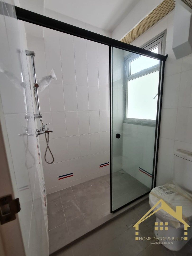👍Frameless 1 Fixed 1 Slide Shower Screen 👍63109553481859117