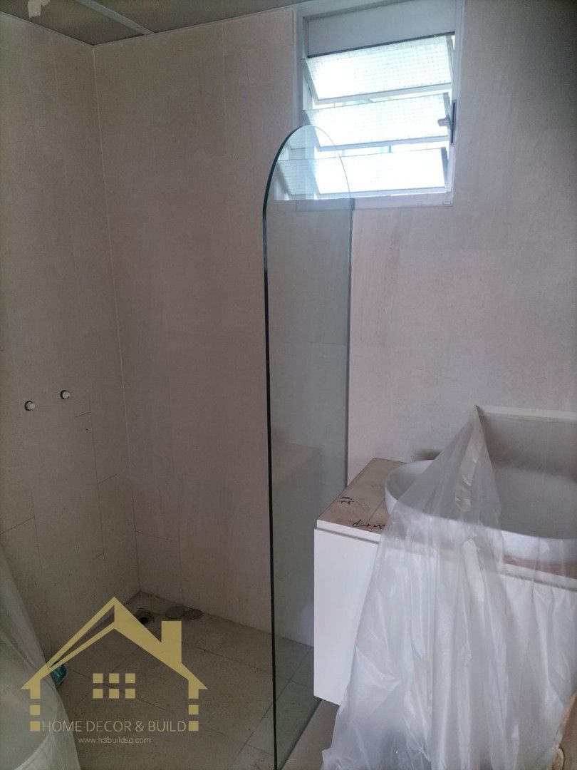 👍Arch Shape Frameless Shower Screen Fixed Panel👍63109200135169112