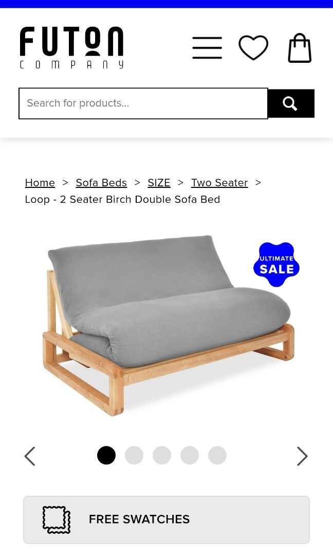 Loop Single Seat Size Birch Sofa Bed