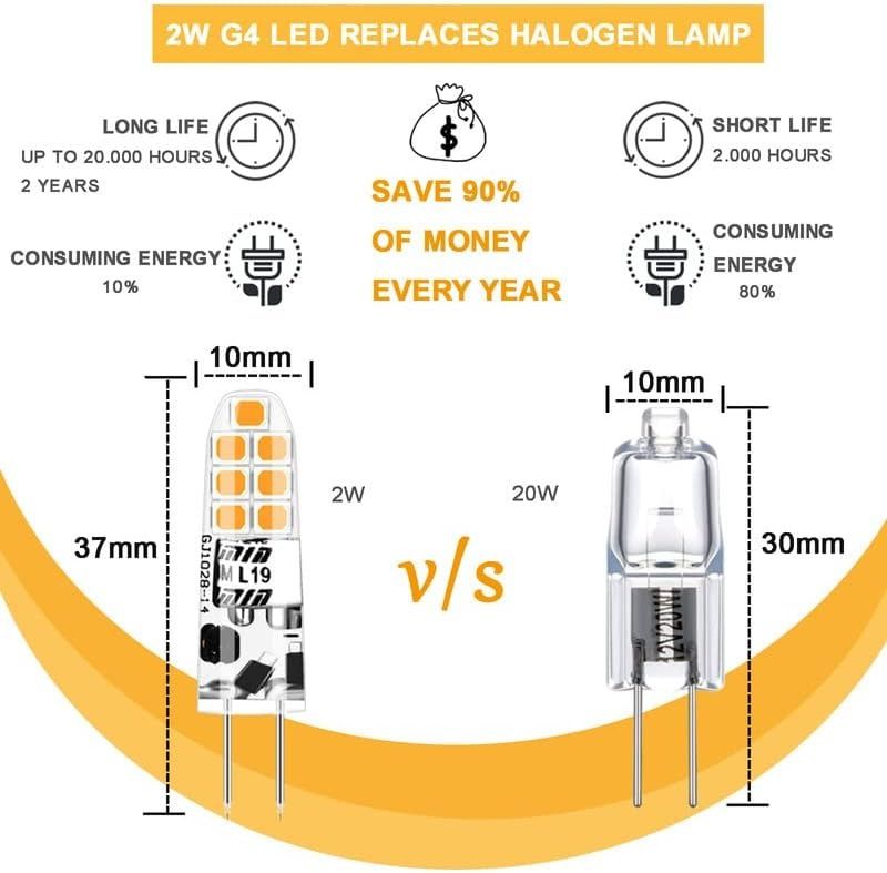 G4 Led Bulb 12v 2w Warm White 3000k, 200lm, G4 10w 20w Halogen