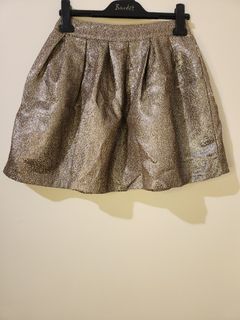 Gold Sparkly Skater Skirt