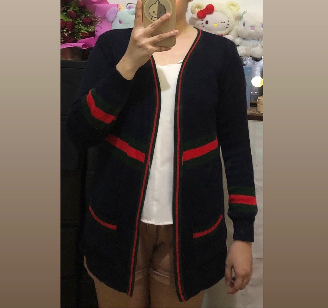 Gucci inspired top long cardigan