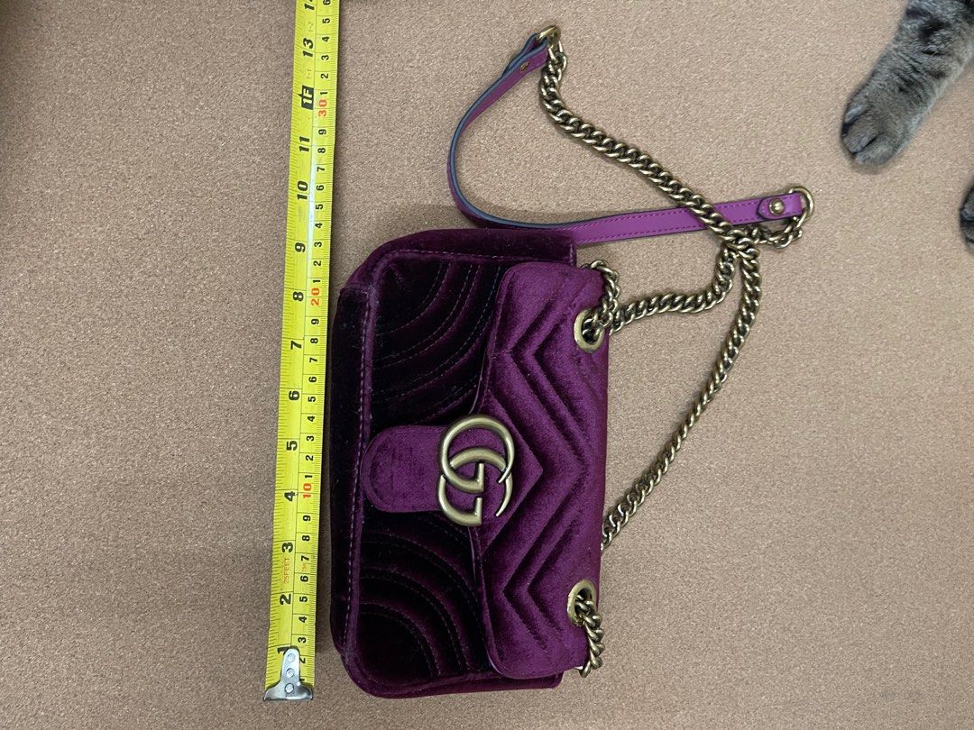 Gucci velvet purple on sale bag