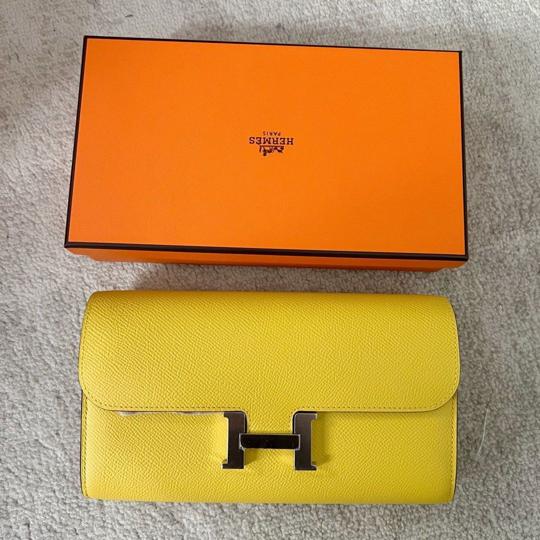 Hermes Soufre Yellow Epsom Constance Wallet
