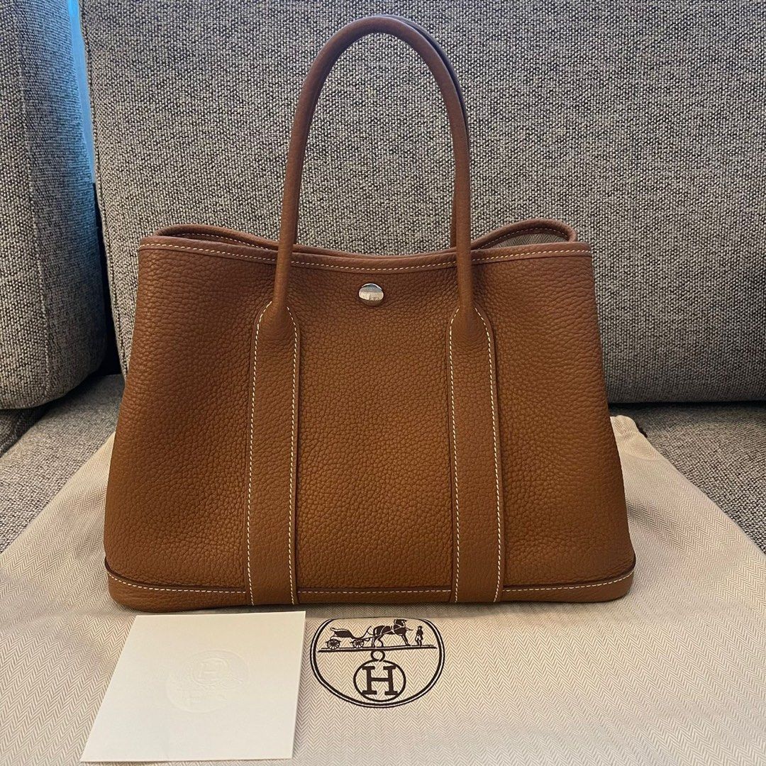 Hermes Garden Party 30 in Gold Color, Luxury, Bags & Wallets on Carousell