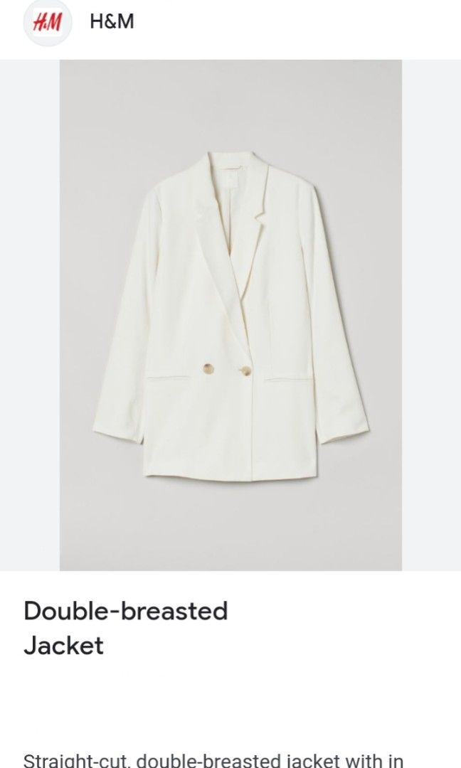 H and m double breasted jacket sale