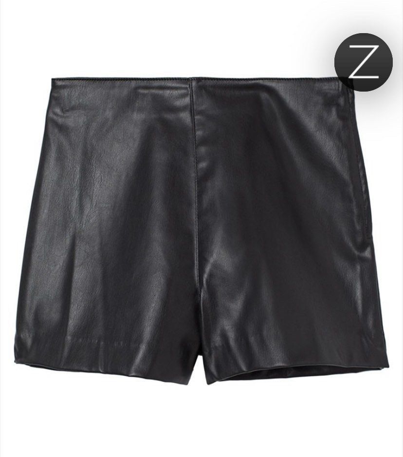 H M Faux Leather Shorts size runs small Women s Fashion