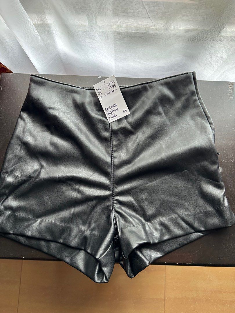 H&m 2025 leather shorts