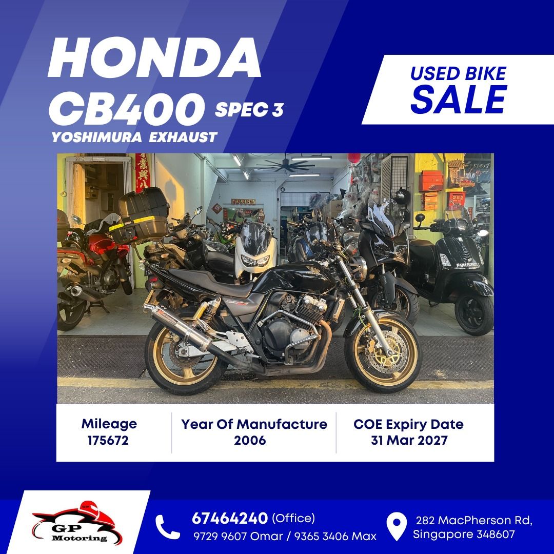 HONDA CB400 SUPER FOUR SPEC 3 USED BIKE YOSHIMURA EXHAUST, Motorcycles