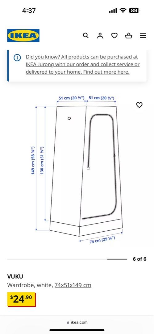IKEA Vuku Wardrobe, Furniture & Home Living, Furniture, Shelves ...