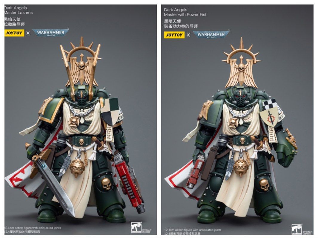 JOYTOY JT7684 – Figurine D'action Warhammer 40K Dark Angels Master Lazarus – Échelle 1/18 – 15 Cm – Collection Adulte