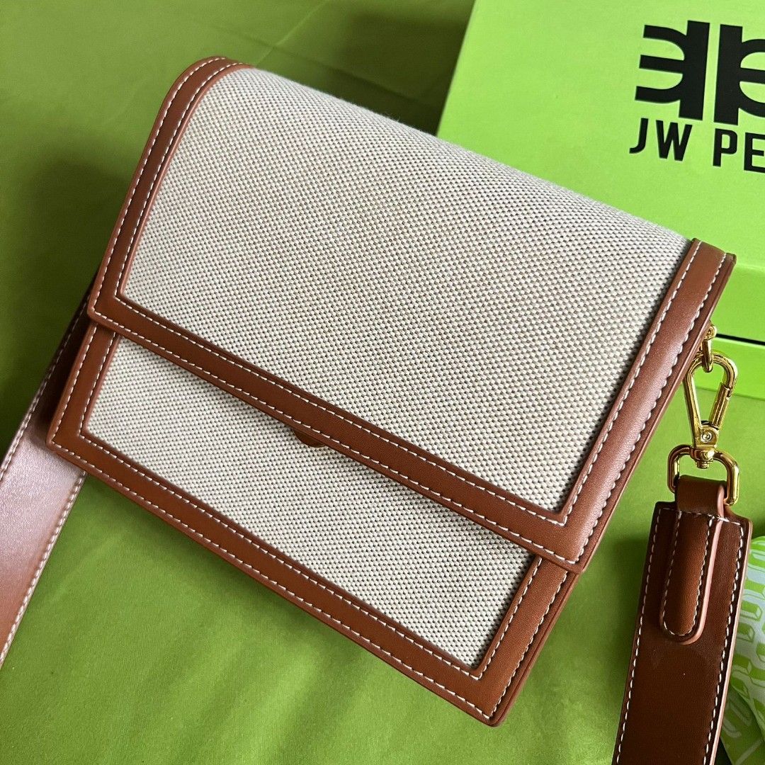 JW PEI mini flap bag beige Canvas, Fesyen Wanita, Tas & Dompet di Carousell