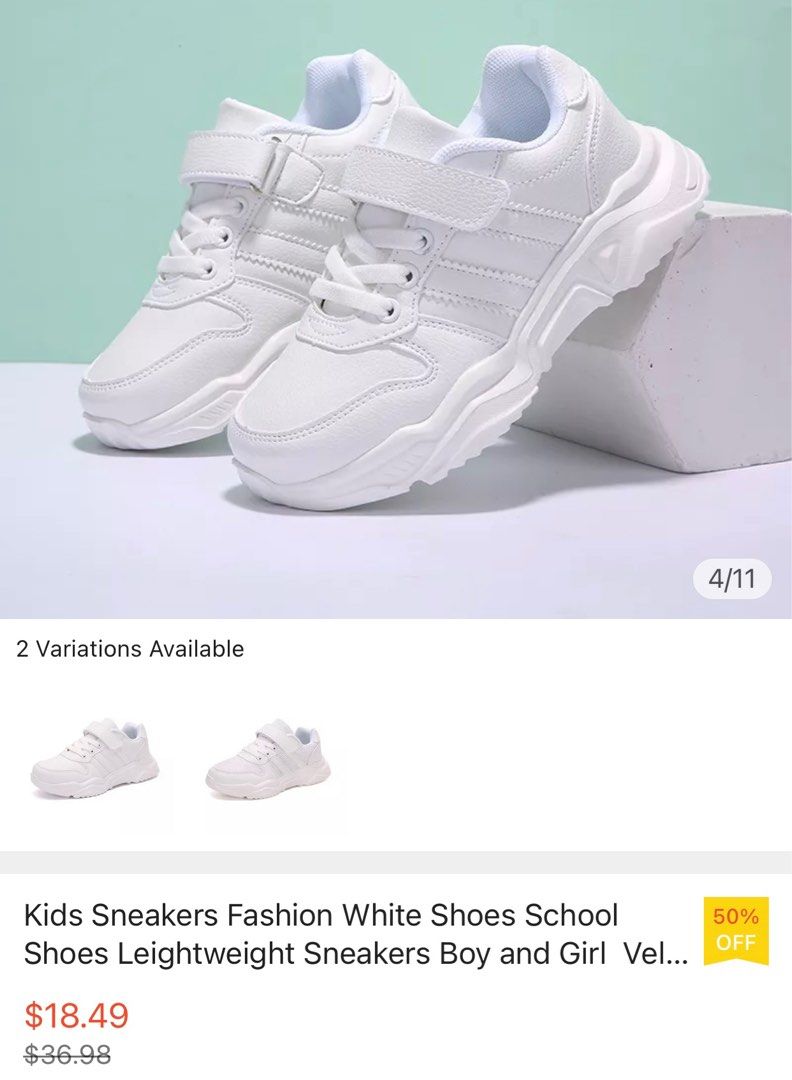 Kids Sneakers White School Shoes