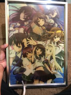Large Lenticular 3D floating anime framed art piece