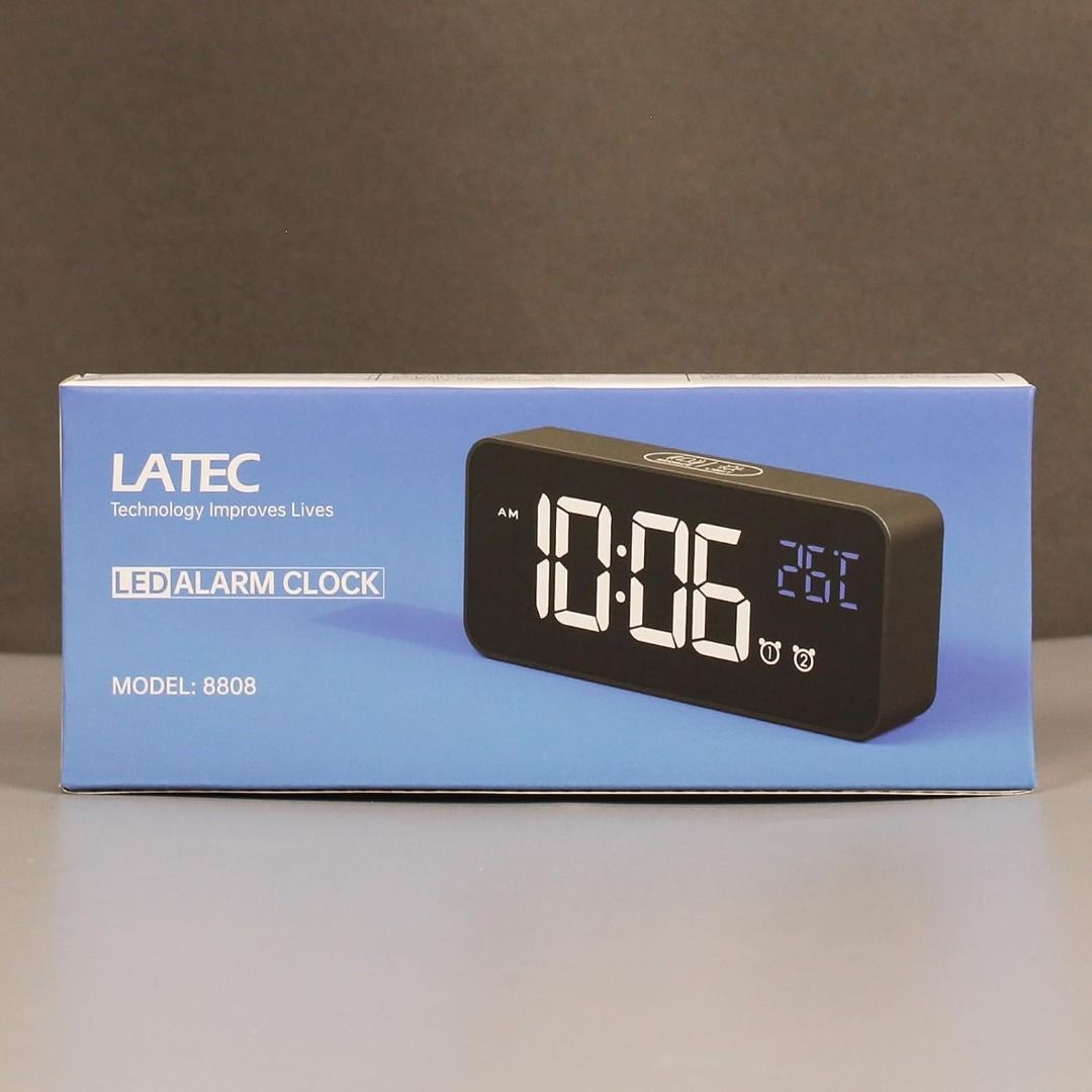 LATEC Digital Alarm Clock with Big LED Temperature Display, Bedside