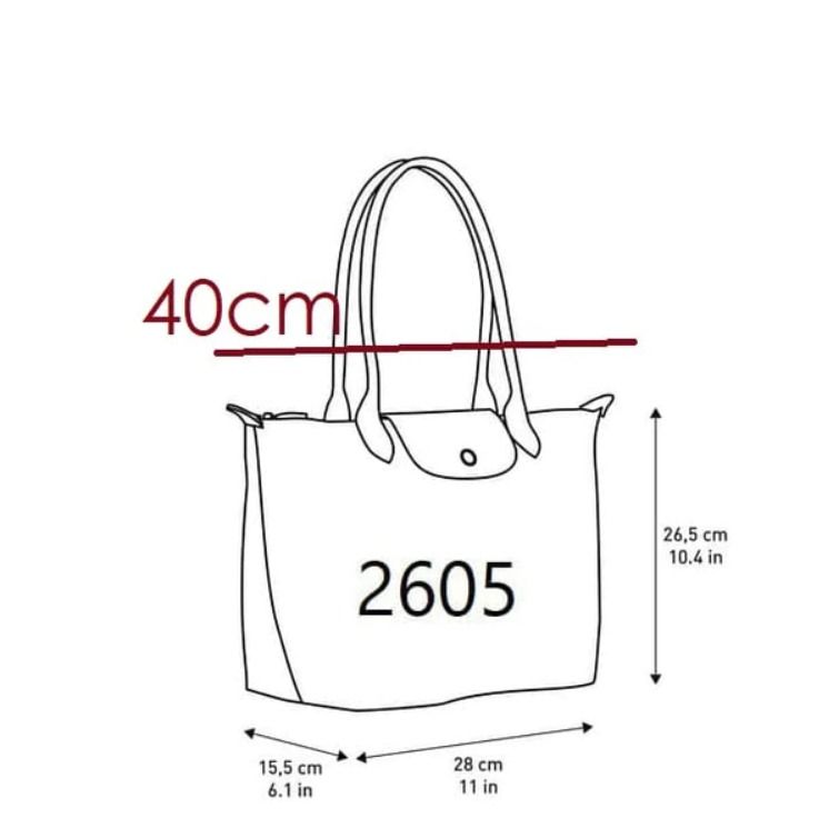 Longchamp bag size in cm shop